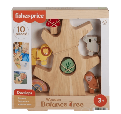 Fisher-Price Wooden Balance Tree Stacking Activity Toy - Image 1