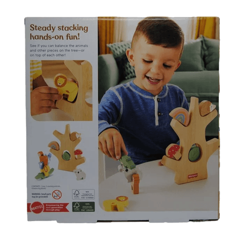 Fisher-Price Wooden Balance Tree Stacking Activity Toy - Thumbnail 7