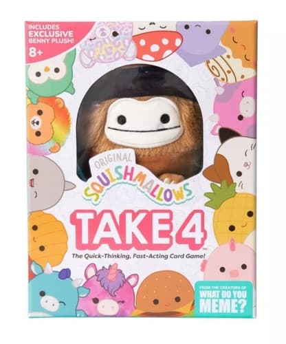 Squishmallows Take 4 Game Card Game Benny The Bigfoot Plush Collectible - Image 1