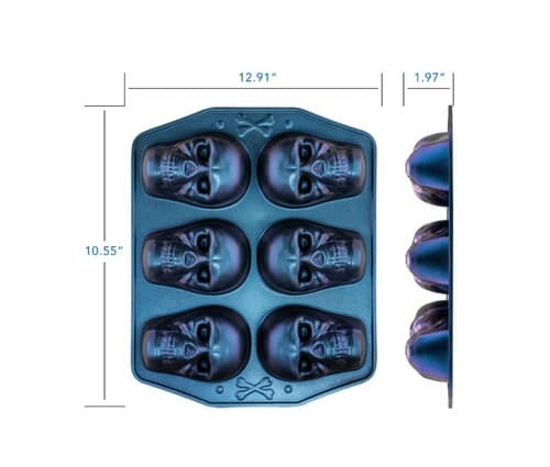 Skull Cast Aluminum 6-Cavity Baking Pan - Iridenscent - Thumbnail 3