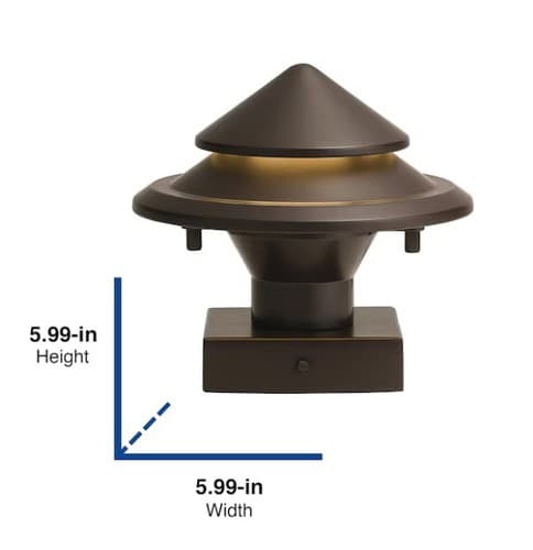 Kichler Hardwired Olde Bronze LED Outdoor Post cap light 12 V Deck Light 0884507 - Thumbnail 2