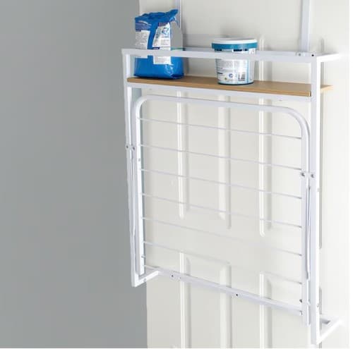 24 inch Folding Metal Indoor Drying Rack Shelf White Finish by Style Selections - Thumbnail 2