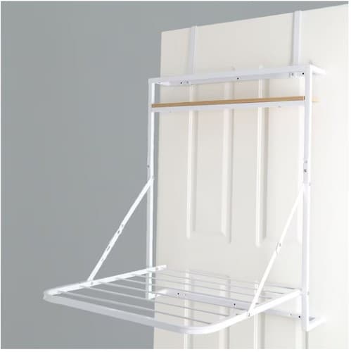 24 inch Folding Metal Indoor Drying Rack Shelf White Finish by Style Selections - Thumbnail 3