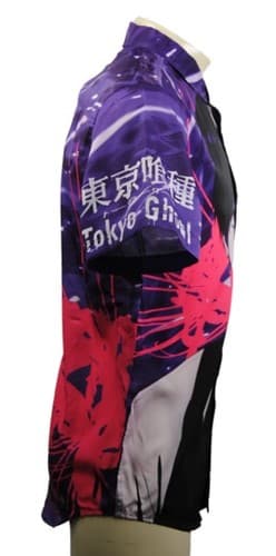 Tokyo Ghoul Anime Button Up Shirt Hot Topic Mens Medium Kaneki Graphic Manga - Thumbnail 4