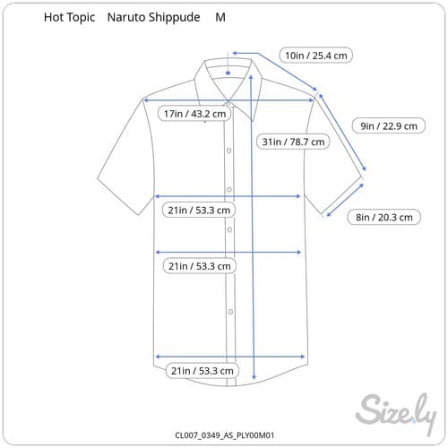 Naruto Shippuden Anime Button Up Shirt Hot Topic Mens Medium Blue Graphic Manga - Thumbnail 6