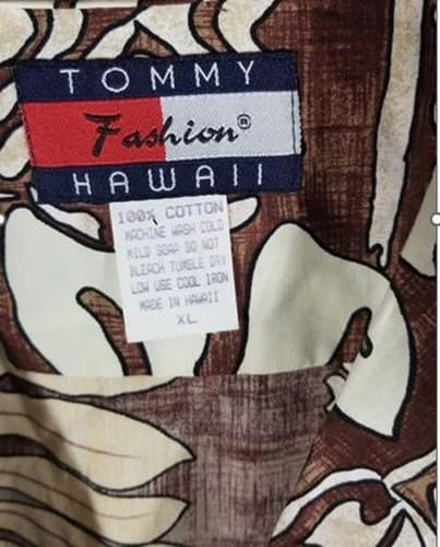 Tommy Fashion Hawaii Shirt – Vintage Tribal Leaf Print (Size XL) Made in Hawaii - Thumbnail 3