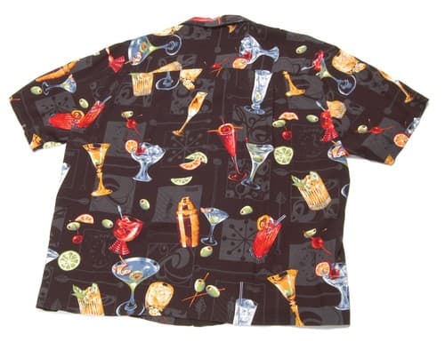 Paradise Found Cocktail Hawaiian Shirt – Black Party Drinks Theme (Men XL) - Thumbnail 2