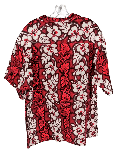 KY’s Aloha Shirt Red & White Hibiscus Floral Print (Men’s 2XL) - Thumbnail 2