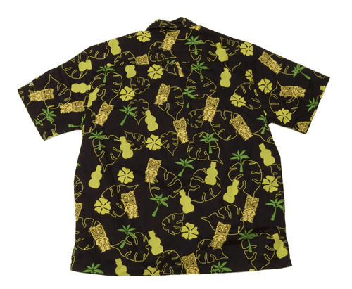Aloha Days Hawaiian Shirt – Tiki, Coconut Trees, & POM bottle Print (Size Large) - Thumbnail 2