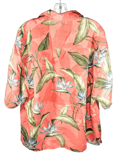 Jamaica Jaxx Hawaiian Shirt – Coral Pink with Tropical Paradis Bird (Large) - Thumbnail 2