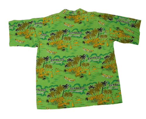 ​Barbados “Island in the Sun” Souvenir Shirt Tropical Green Print (Men’s Size L) - Thumbnail 2