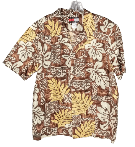 Tommy Fashion Hawaii Shirt – Vintage Tribal Leaf Print (Size XL) Made in Hawaii - Image 1