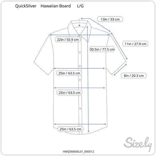 QuickSilver Hawaiian Shirt – Blue & White Tropical Leaf Print LARGE - Thumbnail 5