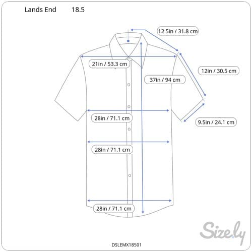 5 Lands End Mens Short Sleeve Oxford Shirts 18.5 Tall Blue Button Down Collar - Thumbnail 4