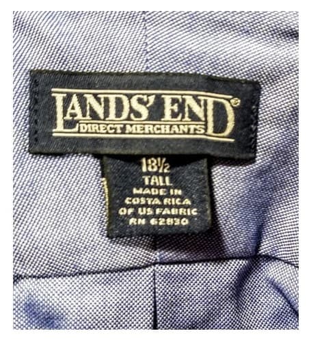 5 Lands End Mens Short Sleeve Oxford Shirts 18.5 Tall Blue Button Down Collar - Thumbnail 3