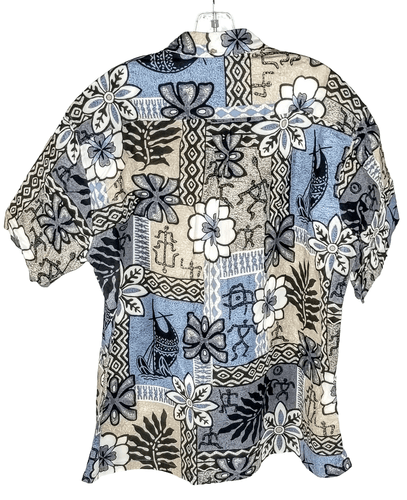 Vintage Hilo Hattie Hawaiian Shirt Tribal Floral Design Beachwear (Size: XL) - Thumbnail 2