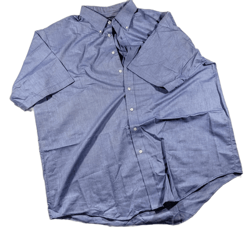5 Lands End Mens Short Sleeve Oxford Shirts 18.5 Tall Blue Button Down Collar - Thumbnail 2