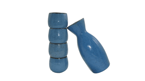 B.I.A Cordon Bleu Ceramic Sake Set Carafe + 4 Cups Japanese Style Stoneware Set - Thumbnail 3