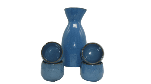 B.I.A Cordon Bleu Ceramic Sake Set Carafe + 4 Cups Japanese Style Stoneware Set - Thumbnail 2