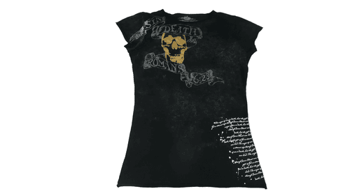 Skull Graphic Scripture Romans 6:23 Womens Fitted T-Shirt by ​Witness Wear - Image 1