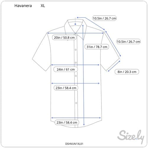 Havanera Co. Men's Guayabera-Style Shirt – Blue Ombre Panel Design (Size XL) - Thumbnail 4
