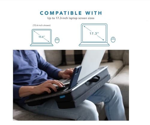 LapGear Elevation Pro Lap Desk with Gel Wrist Rest and Adjustable Cushion - Thumbnail 5