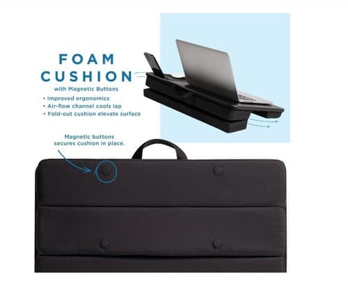 LapGear Elevation Pro Lap Desk with Gel Wrist Rest and Adjustable Cushion - Thumbnail 7
