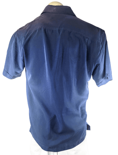 Havanera Co. Men's Guayabera-Style Shirt – Blue Ombre Panel Design (Size XL) - Thumbnail 2