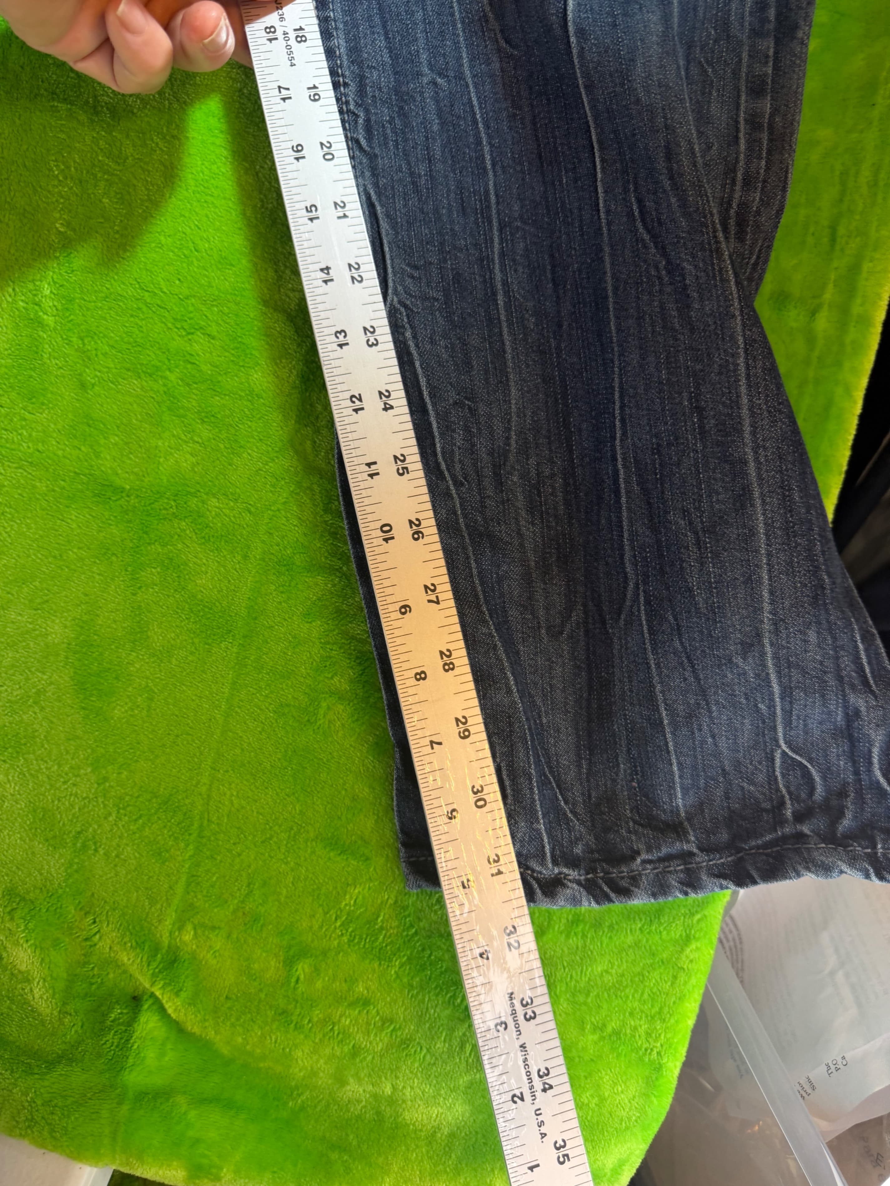 CJ Black Low Rise Slim Straight Jeans  38x32 Distressed Denim - Thumbnail 15