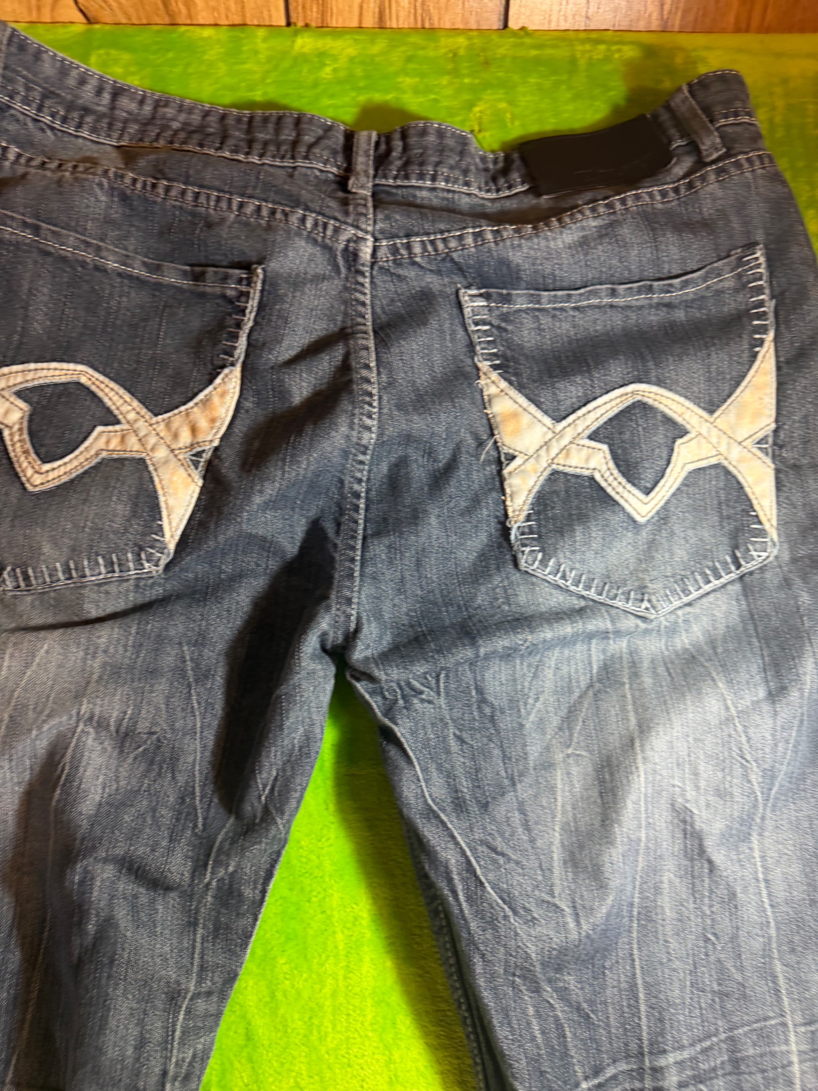 CJ Black Low Rise Slim Straight Jeans  38x32 Distressed Denim - Thumbnail 10