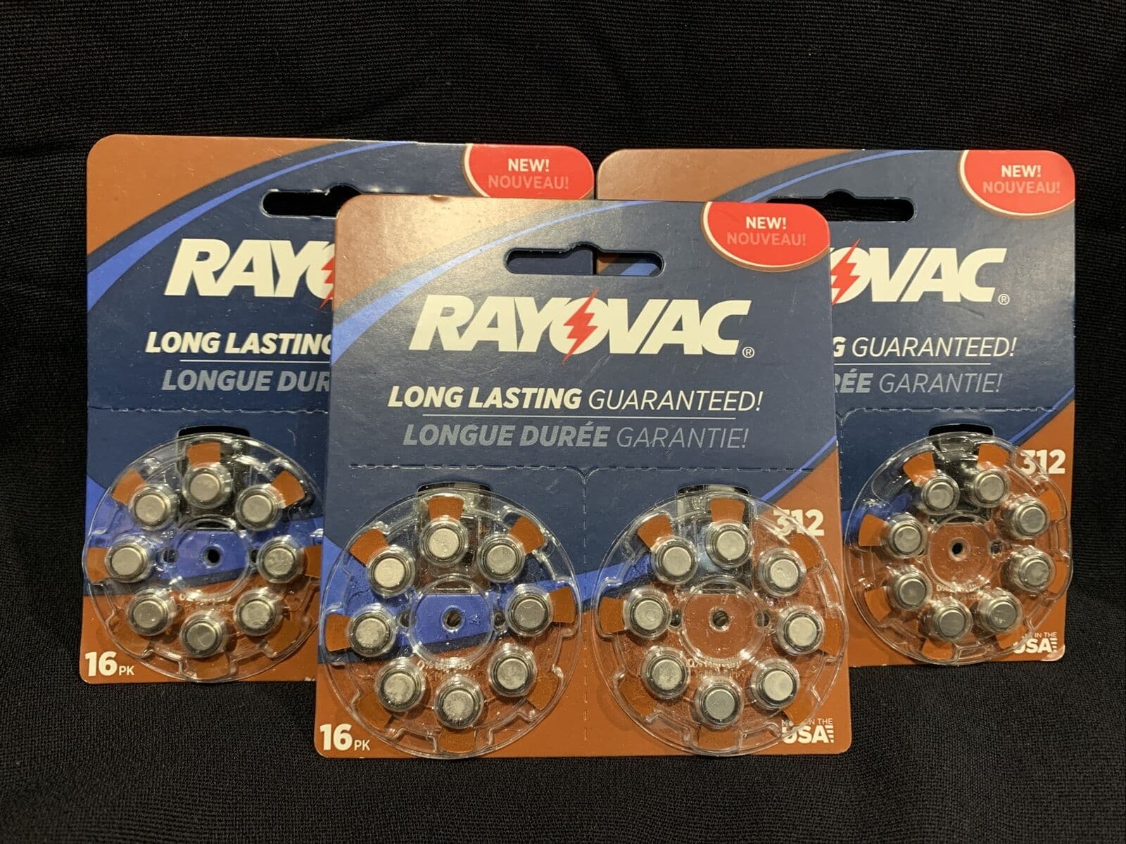 NEW SEALED 3 PK - RAYOVAC 312 Hearing Aid Batteries 1.45V (16 Pc Ea) (EXP 07/19) - Image 1