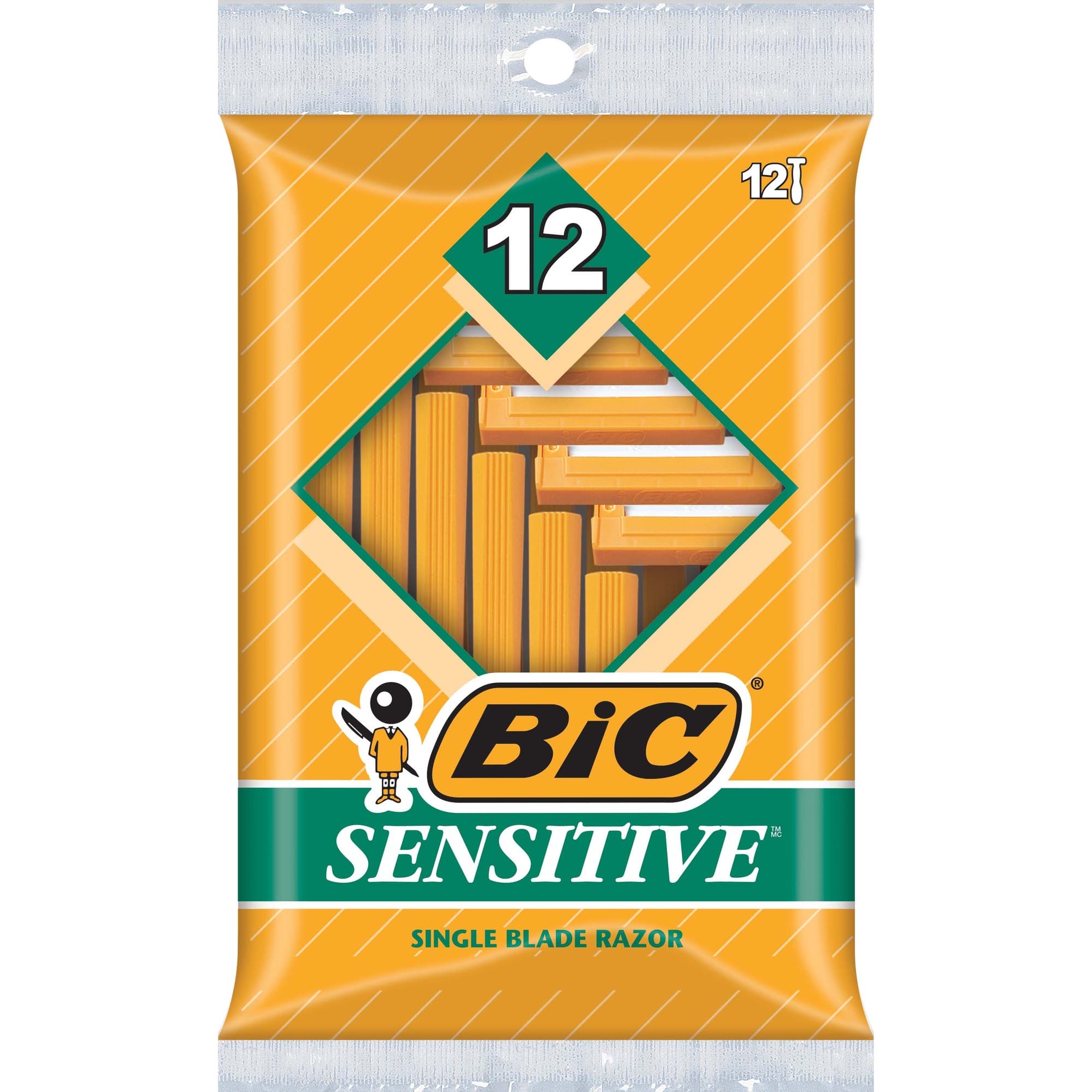 BIC, Single Blade Shavers Sensitive Skin, Pack of 12 - Image 1