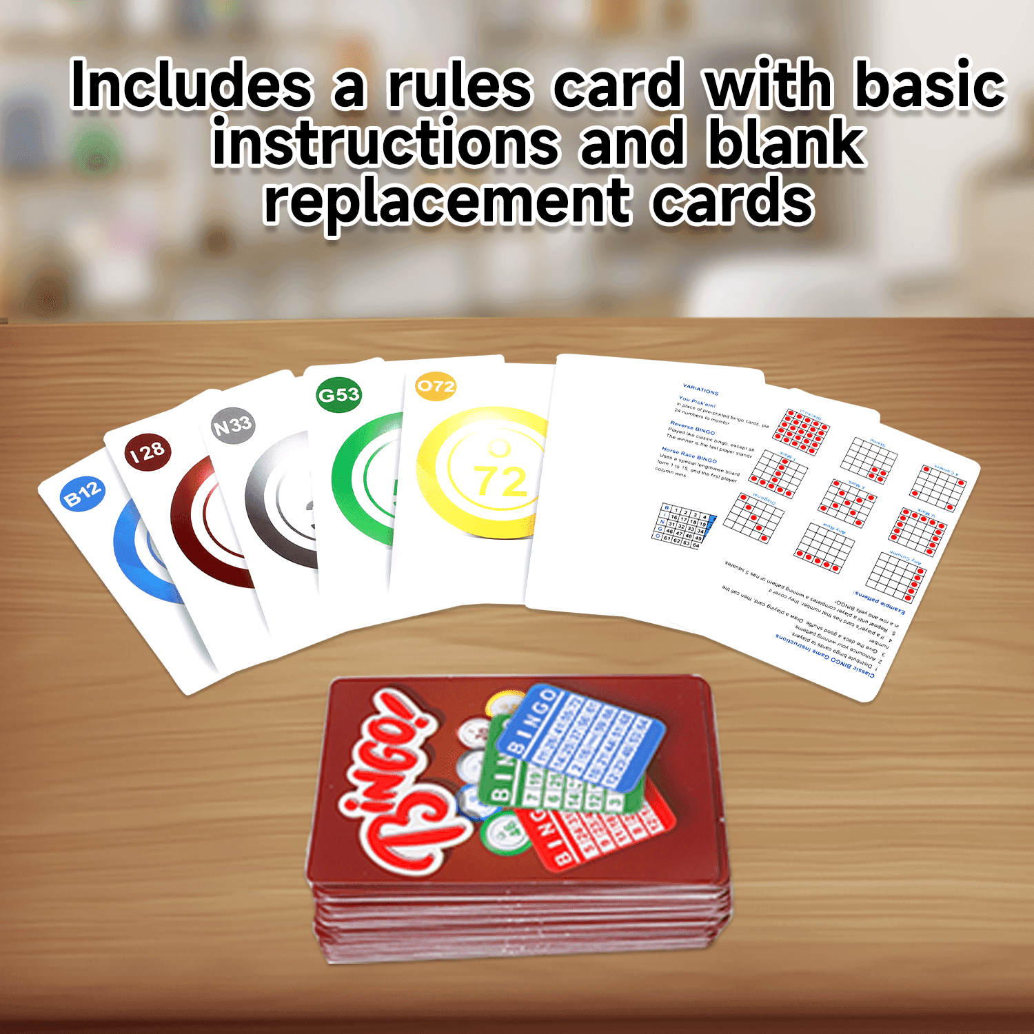 GSE Games & Sports Expert Bingo Calling Cards  Plastic Coated Bingo Playing Cards Deck for Bingo Game - Thumbnail 6
