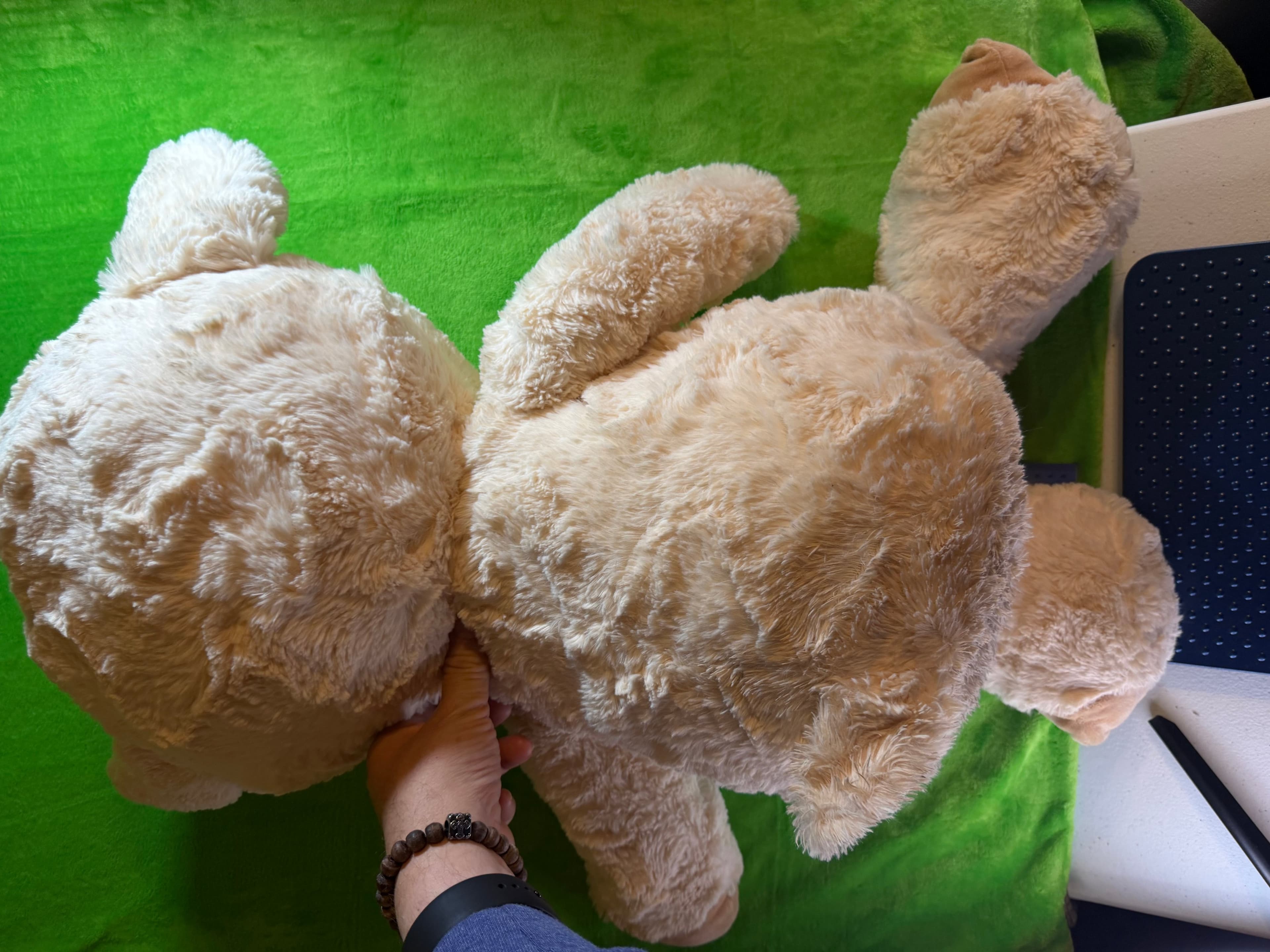 Large Plush Lamb Stuffed Animal Beige Soft Toy - Thumbnail 3