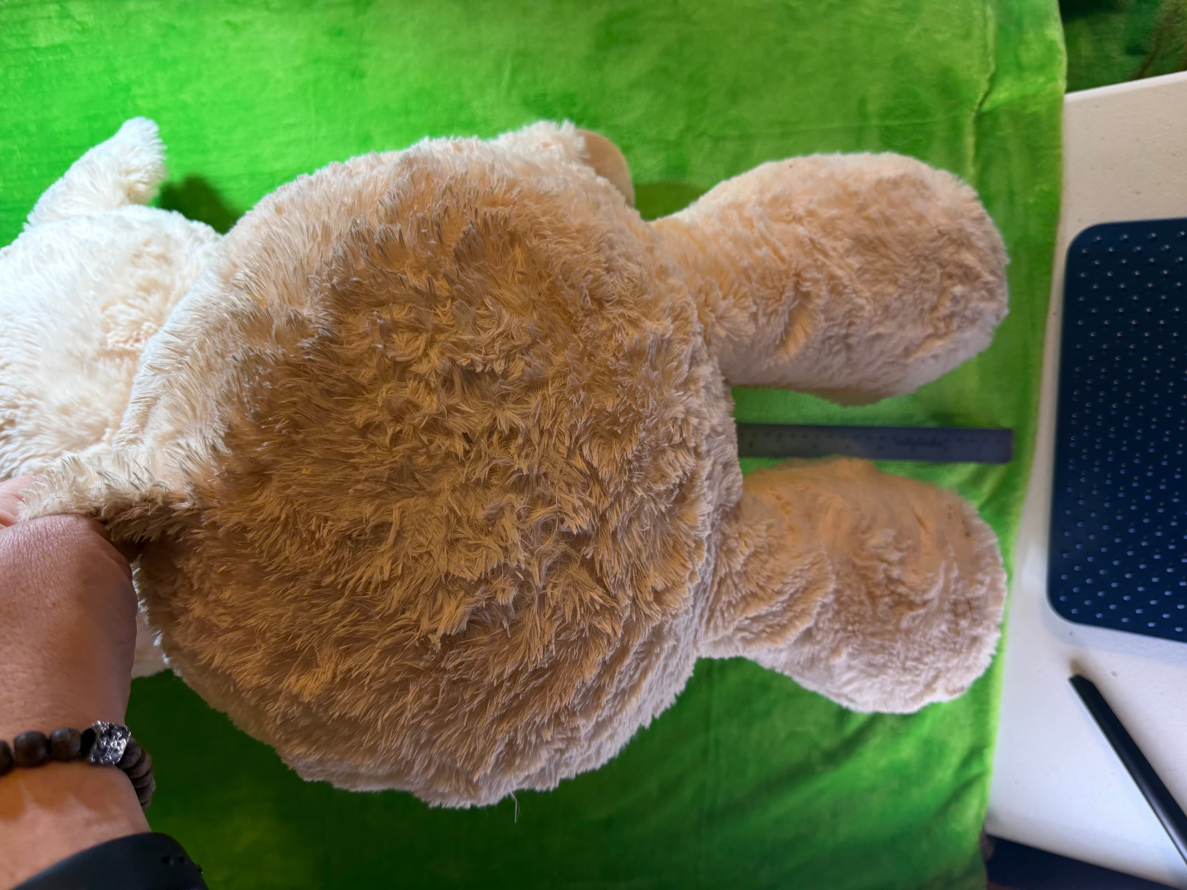 Large Plush Lamb Stuffed Animal Beige Soft Toy - Thumbnail 4