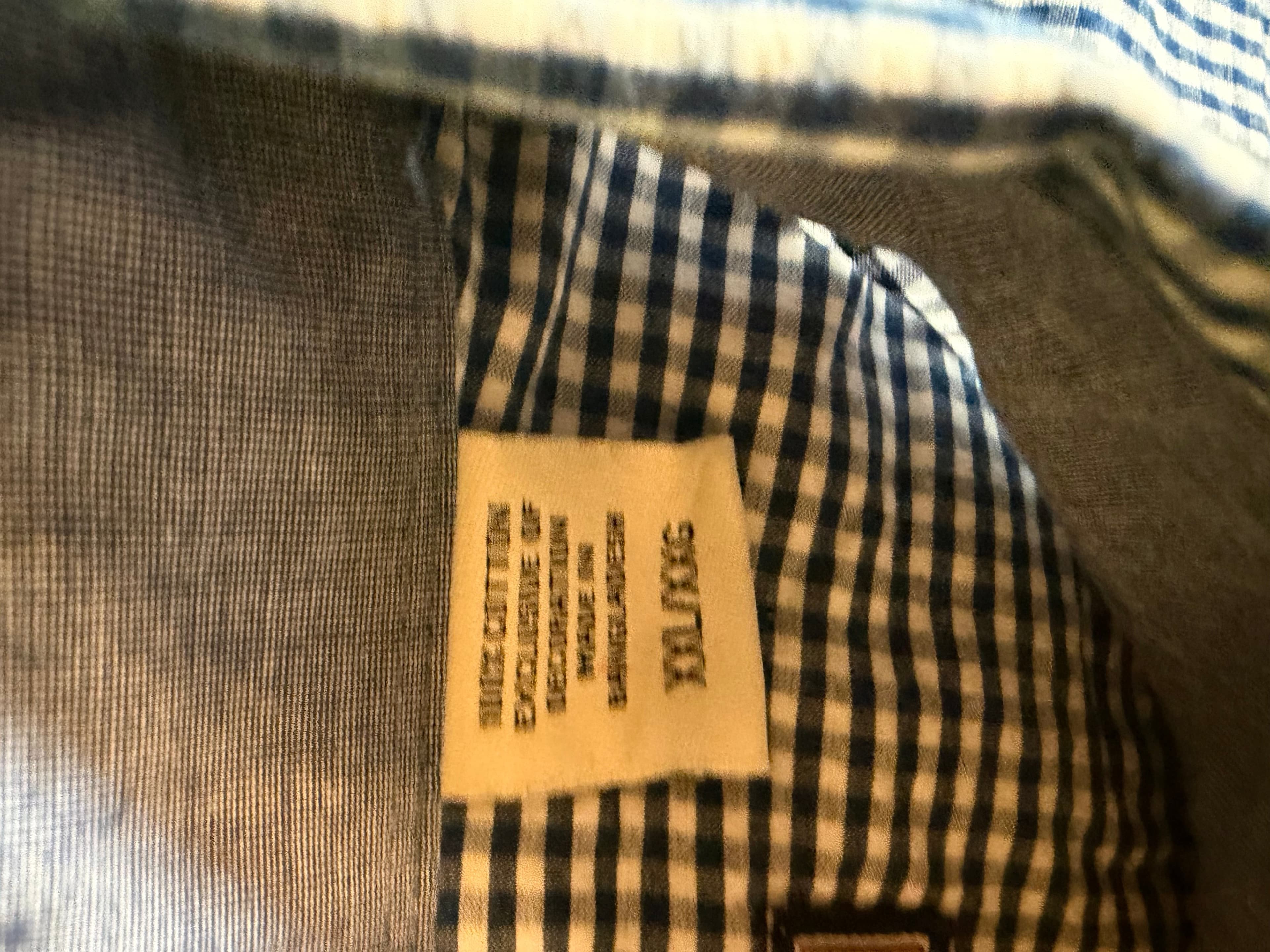 IZOD Men's XXL Blue Gingham Button-Down Shirt Cotton - Thumbnail 4