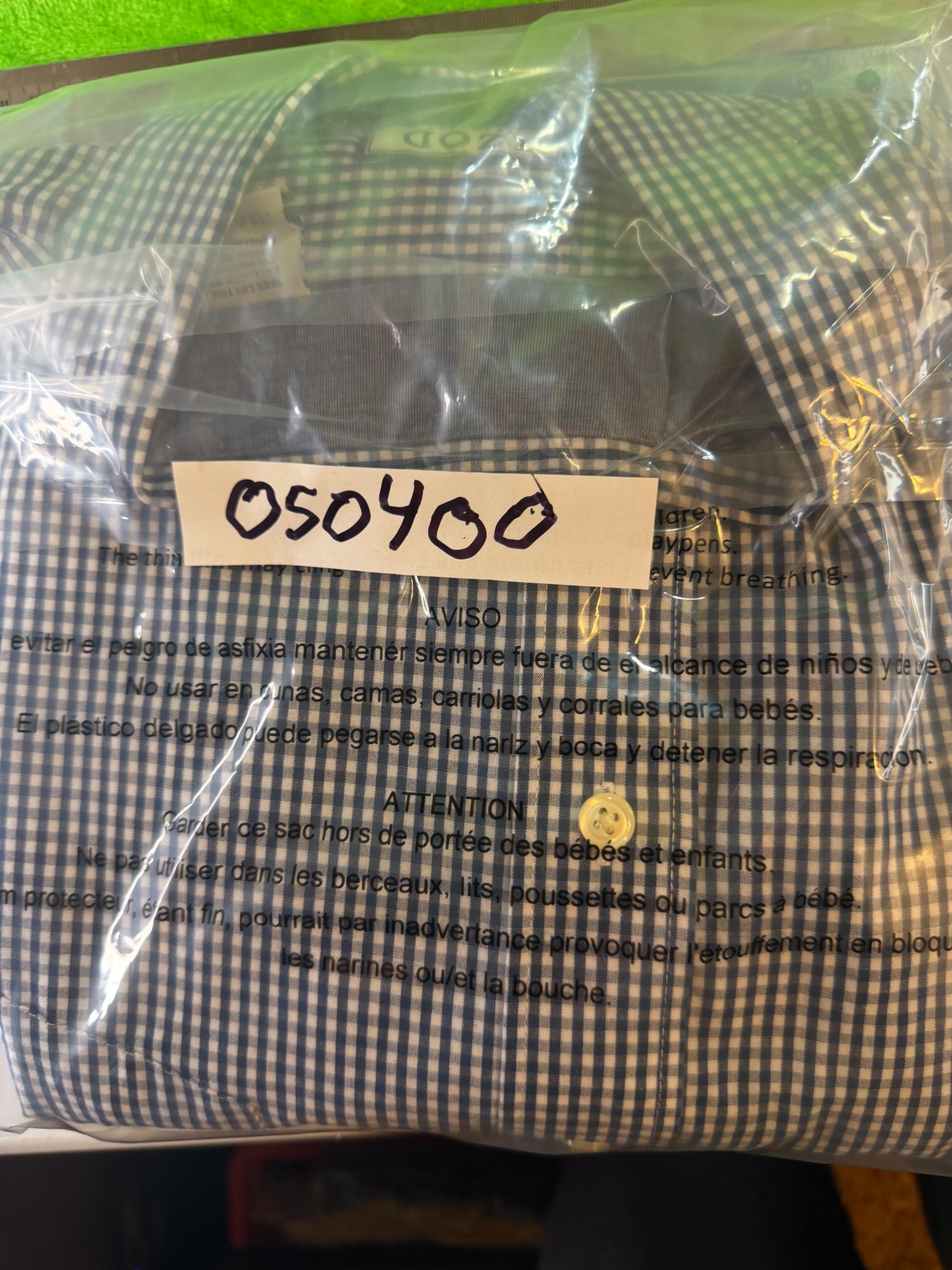 IZOD Men's XXL Blue Gingham Button-Down Shirt Cotton - Thumbnail 8