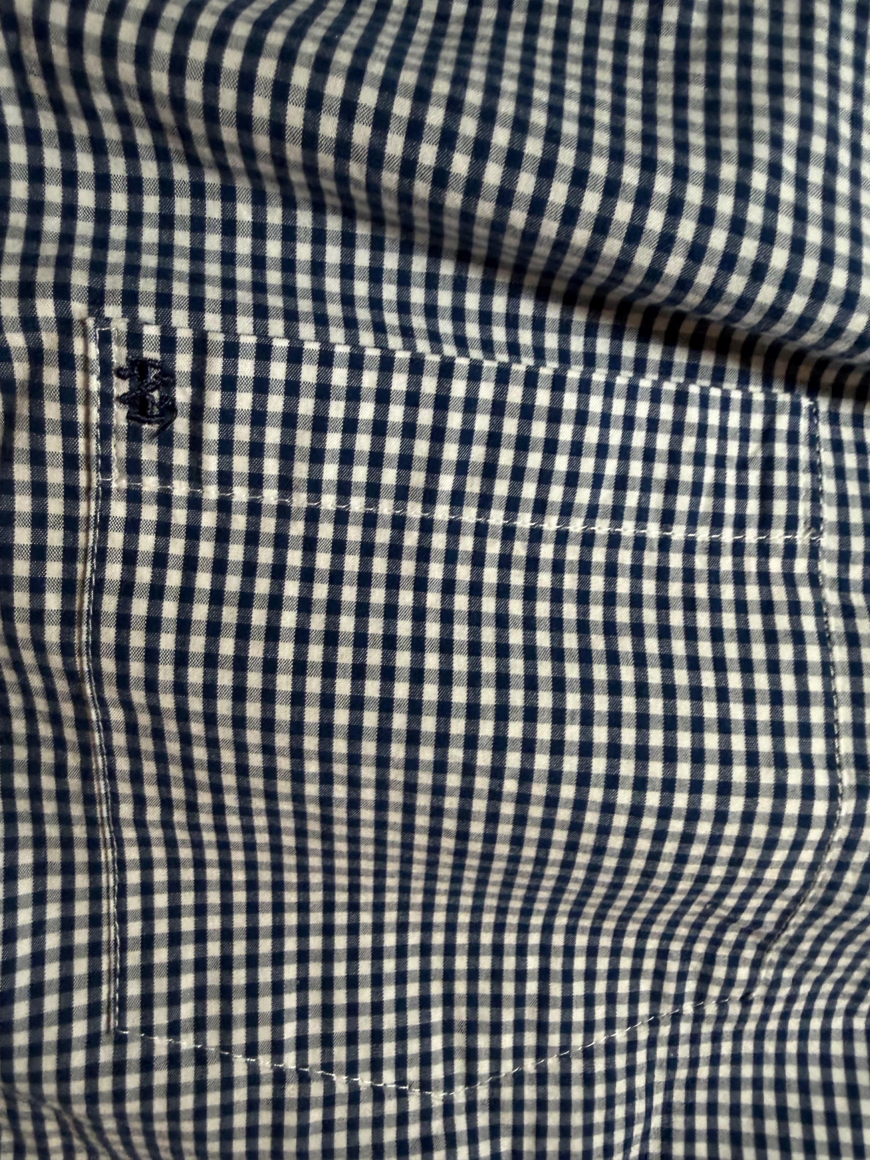 IZOD Men's XXL Blue Gingham Button-Down Shirt Cotton - Thumbnail 5