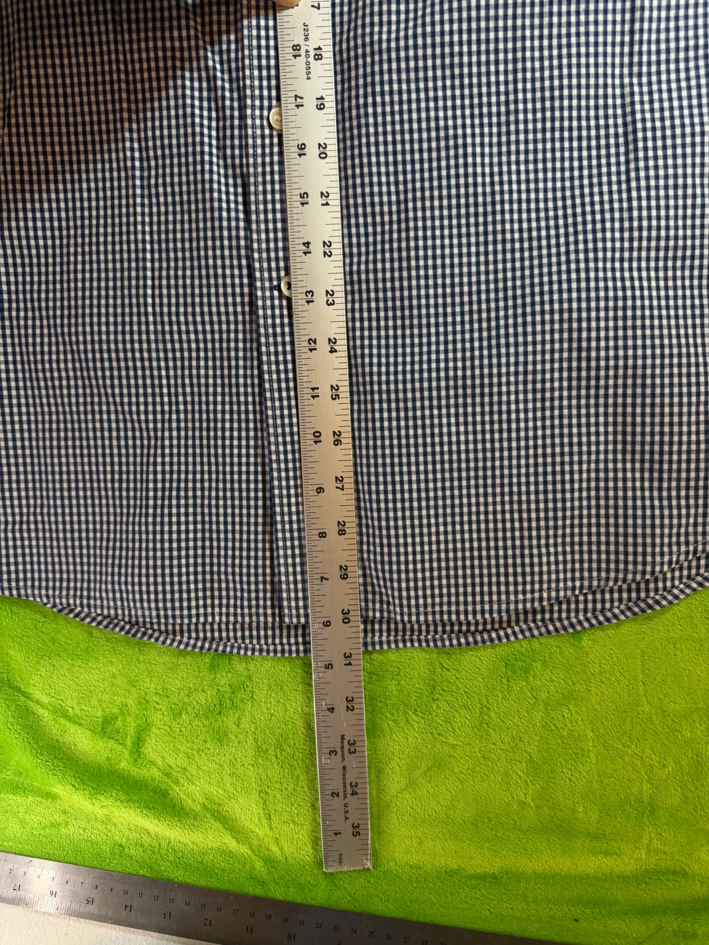 IZOD Men's XXL Blue Gingham Button-Down Shirt Cotton - Thumbnail 7