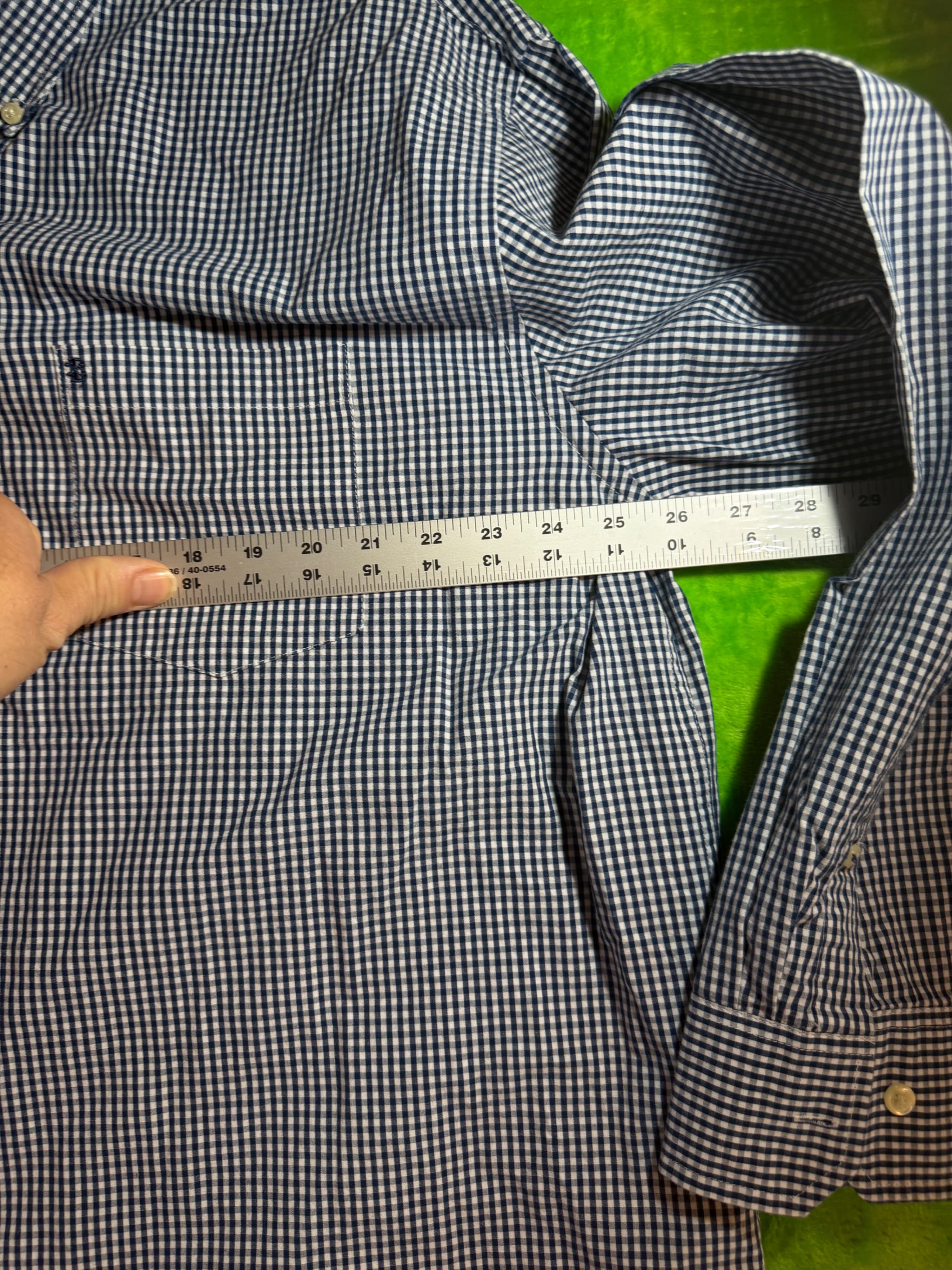 IZOD Men's XXL Blue Gingham Button-Down Shirt Cotton - Thumbnail 6