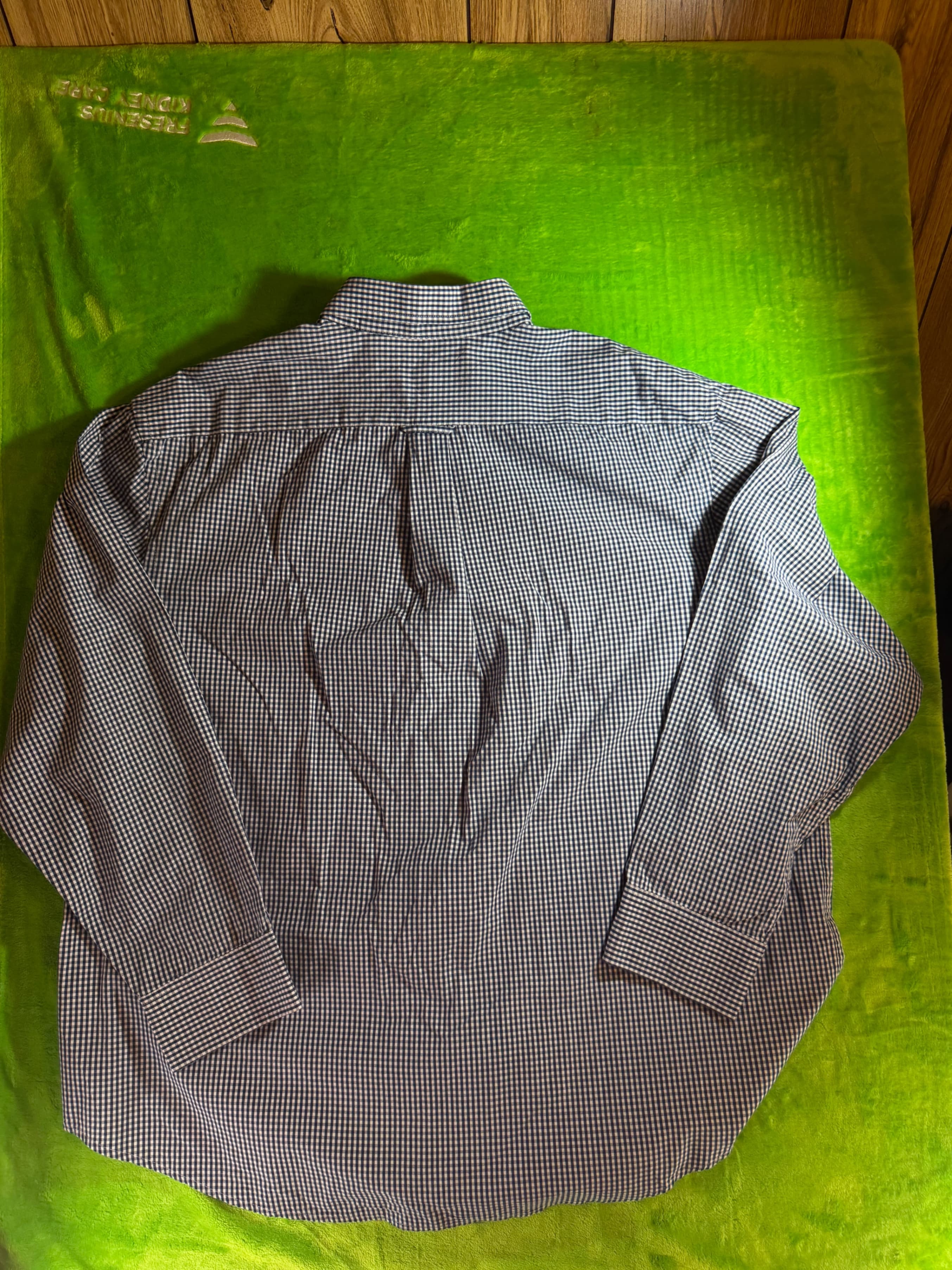 IZOD Men's XXL Blue Gingham Button-Down Shirt Cotton - Thumbnail 2