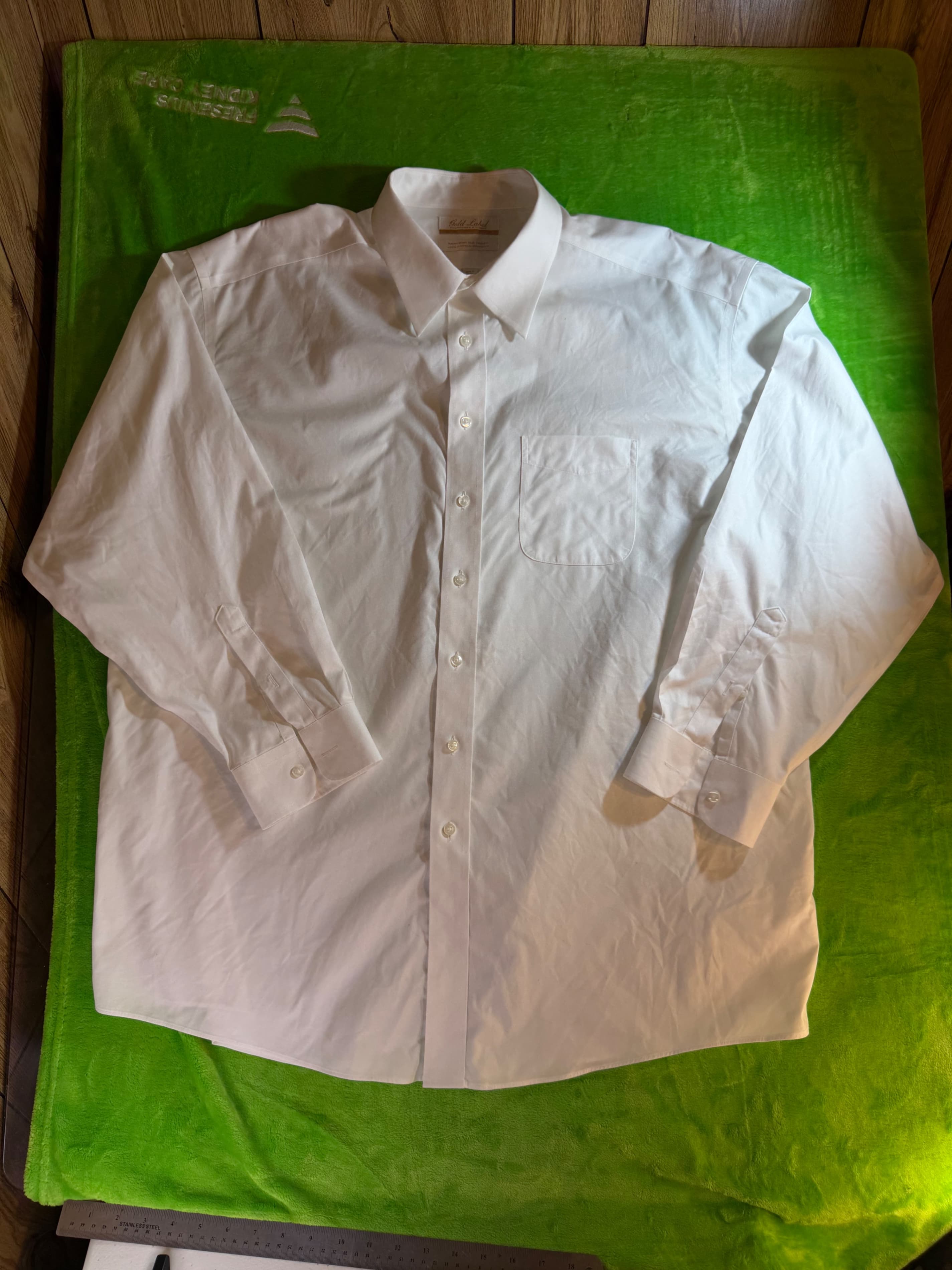 Roundtree & Yorke Gold Label Non-Iron White Dress Shirt Size 18 35 - Image 1