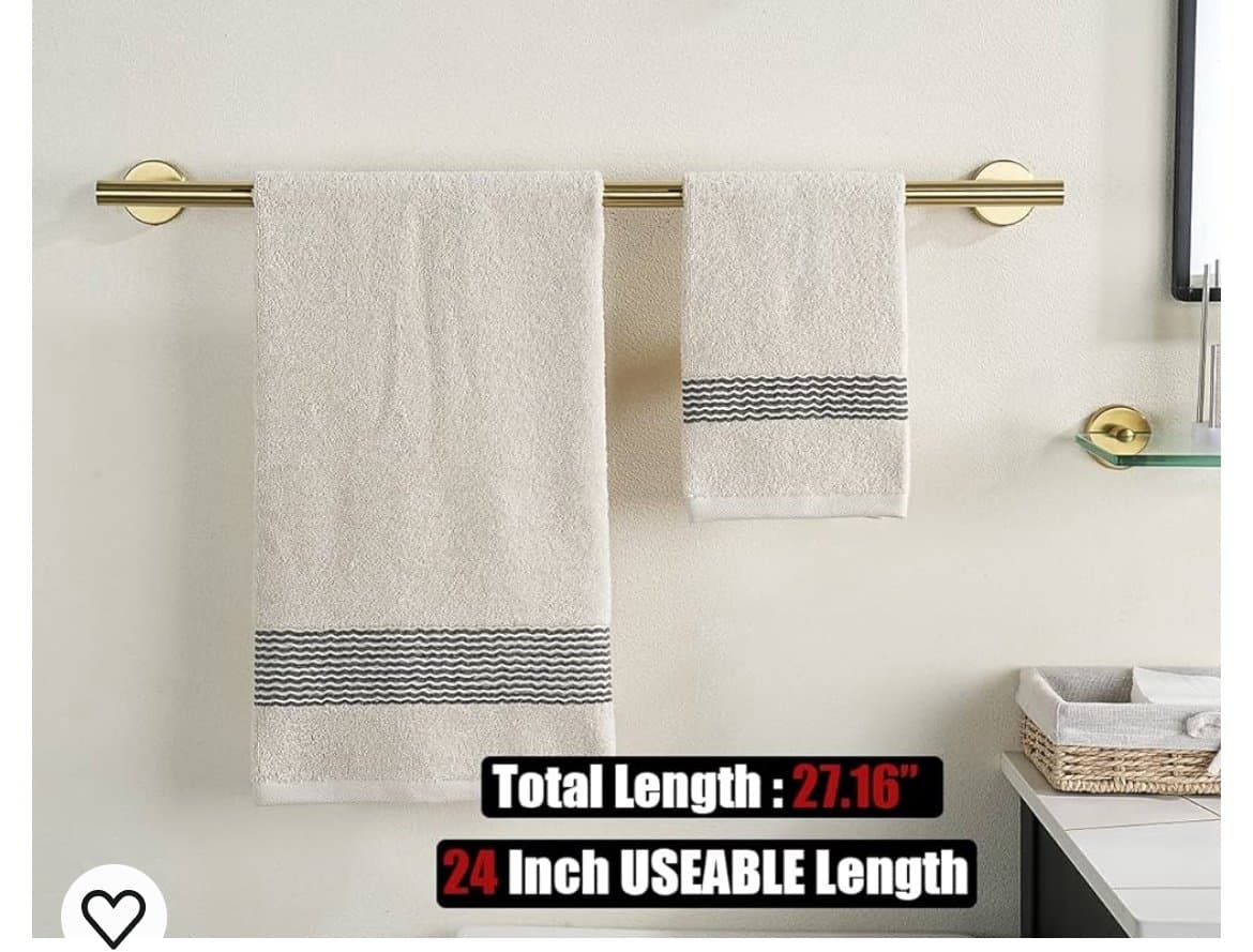 JQK New Gold Brushed Single Towel Bar - Thumbnail 2