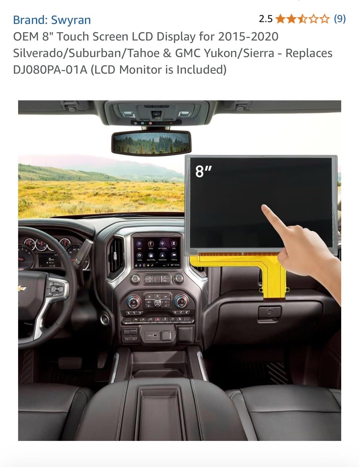 Chimei Innolux DJ080PA-01A 8 Inch Touch Screen Glass Digitizer for Chevrolet/GMC - Thumbnail 9