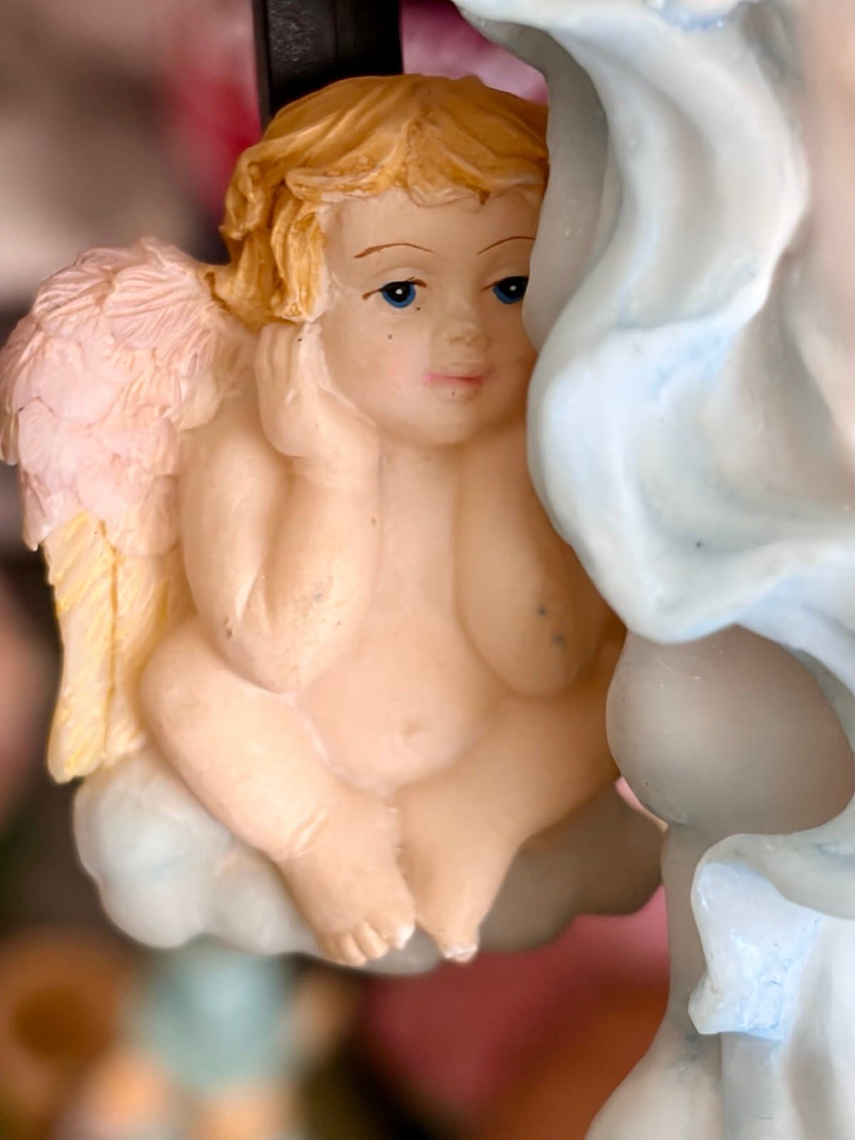 Angel and Cherub porcelain clock Collectors item - Thumbnail 5