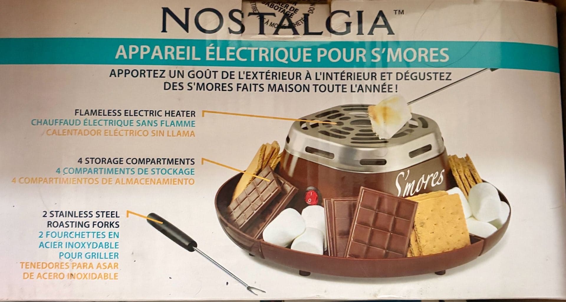 Nostalgia Tabletop Indoor Electric Stainless Steel S'mores Maker with 4 Trays a - Image 1