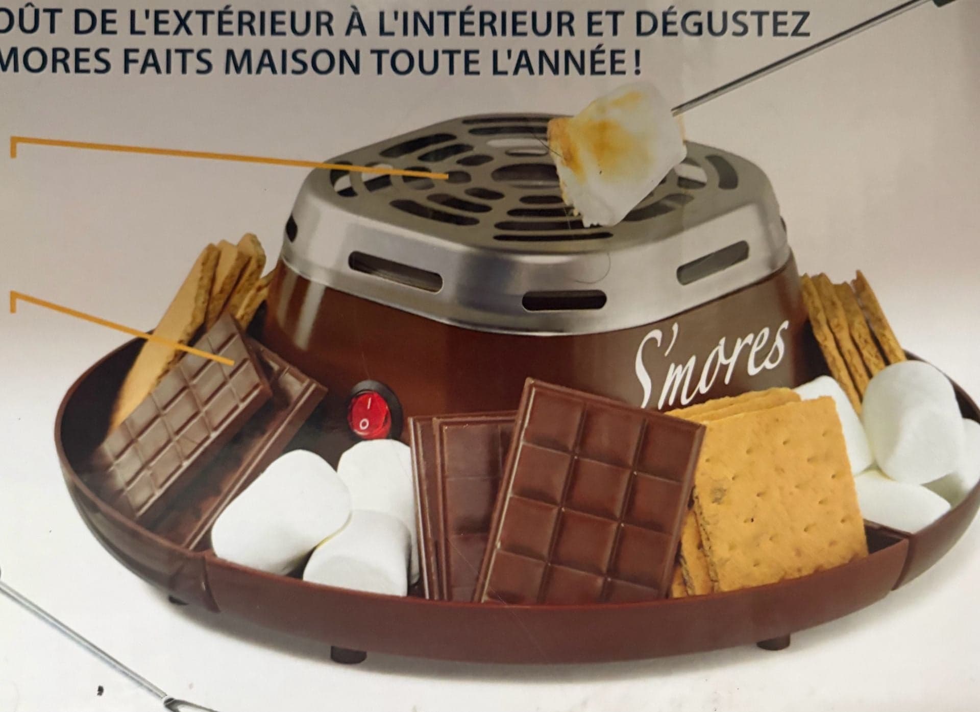 Nostalgia Tabletop Indoor Electric Stainless Steel S'mores Maker with 4 Trays a - Thumbnail 2