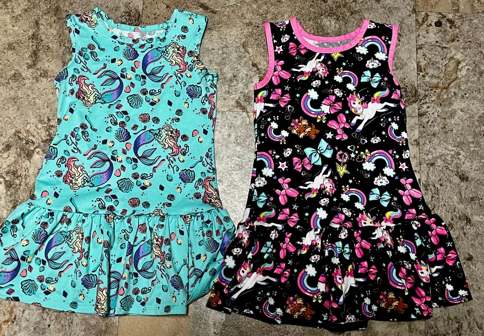 Set of 2 Girls Sleeveless Summer Dresses, 4/5 - Image 1