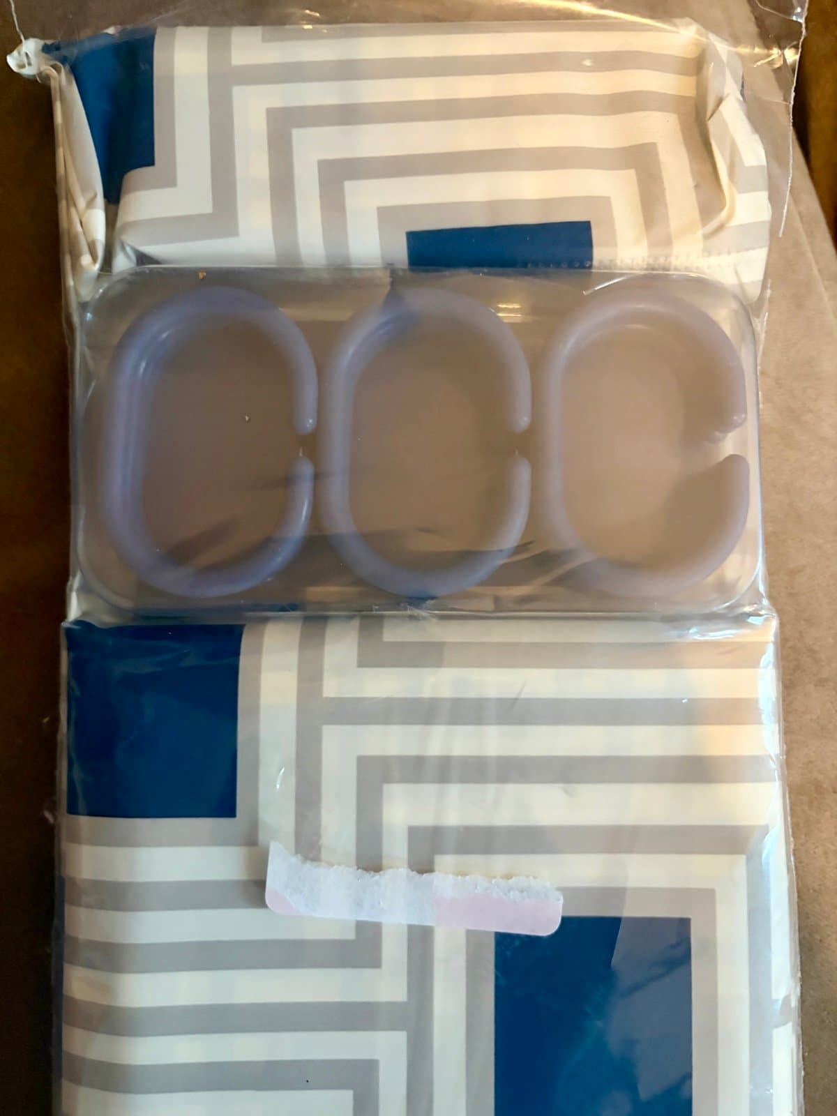 Shower Curtain and Clamps - Image 1