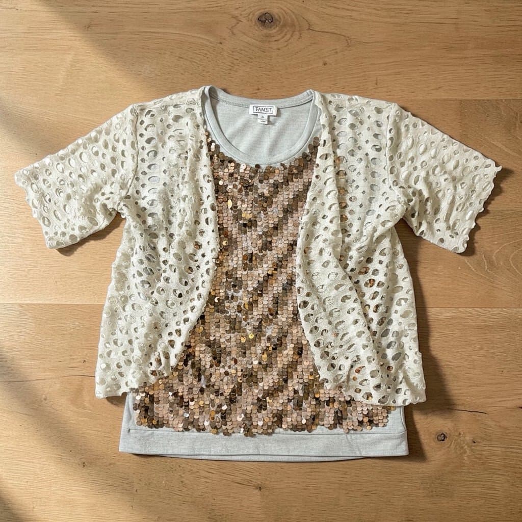 NWT, Sequin Top and Mesh Coverup 2 separate pieces - Image 1